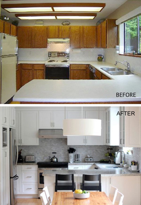 Kitchen Before and After: A Modern White Kitchen. 