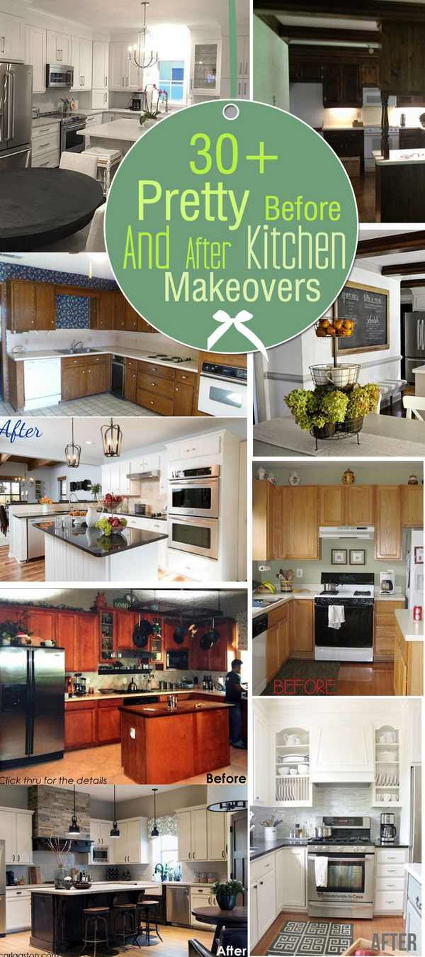 Pretty Before And After Kitchen Makeovers! 