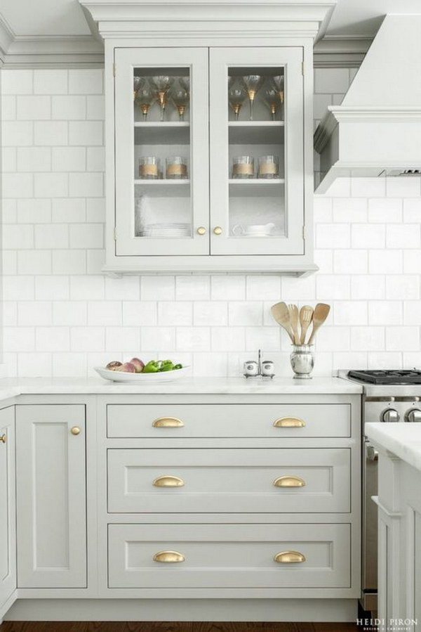 Gorgeous Pastel Gray Kitchen Cabinets. 
