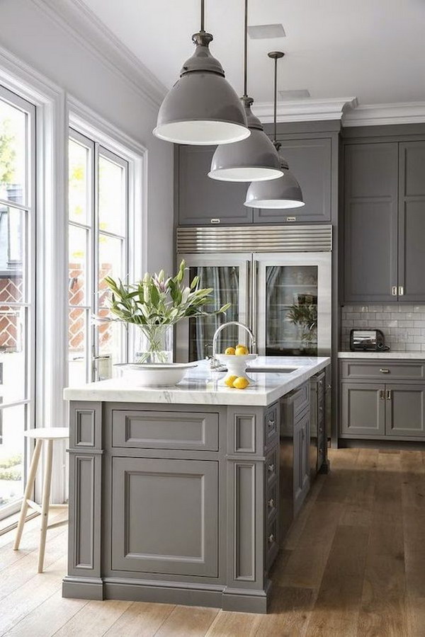 Darker Gray Kitchen Cabinets. 