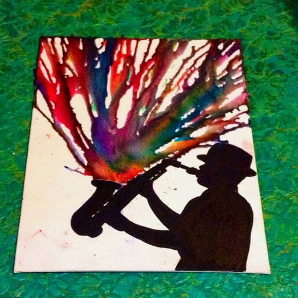 Playing with All Your Heart Melted Crayon Art. 