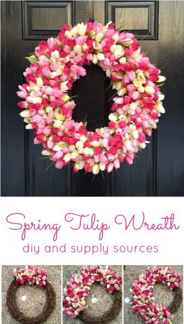 Awesome DIY Spring Tulip Wreath 