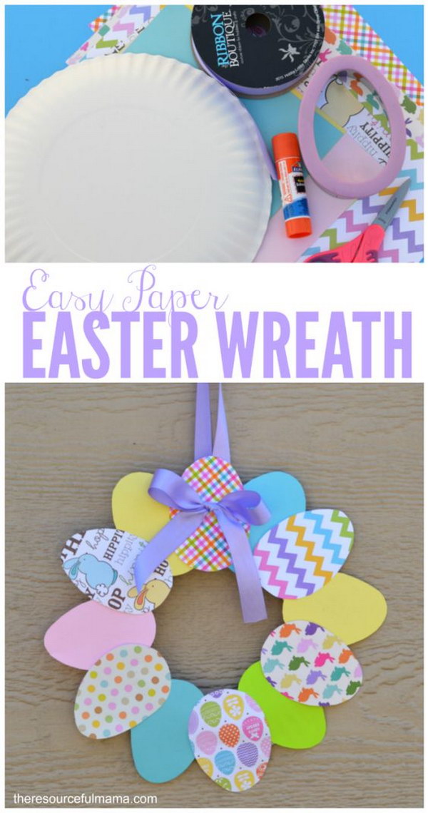 Easy Paper Easter Wreath 