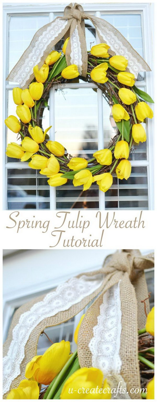 DIY Easy Tulip Wreath 