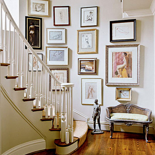 Art Gallery At The Beginning Of A Stairwell. 