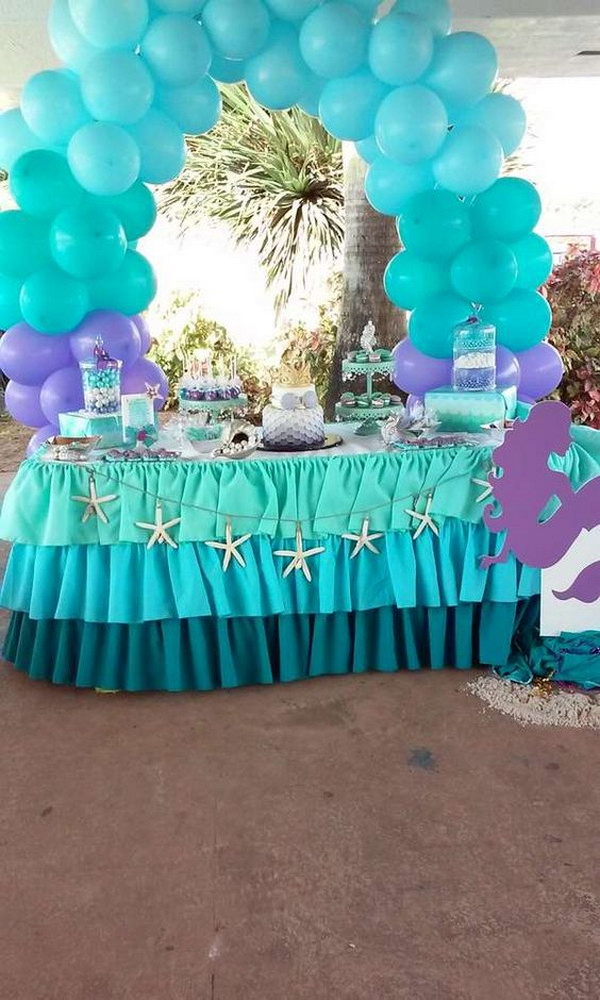 Mermaid Birthday Party Balloon Arch. 