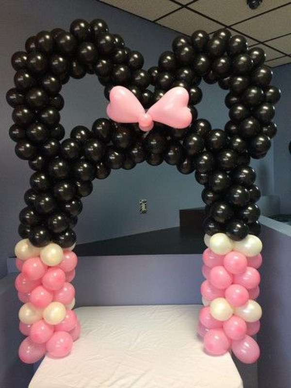 DIY Minnie Mouse Balloon Arch. 