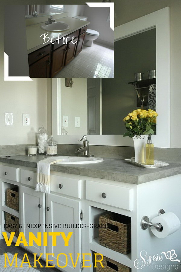 Old Bathroom Vanity Makeover. 