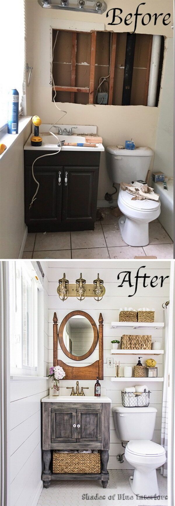Before and After Master Bathroom Makeover. 