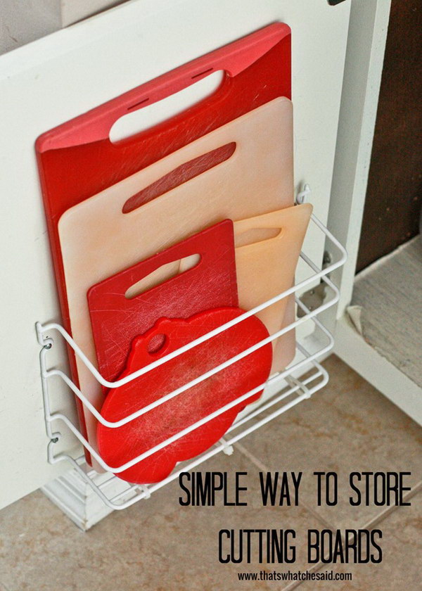Cutting Board Storage with the Basic Wire Rack. 