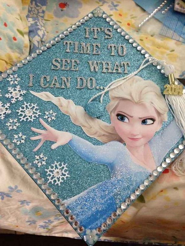 Awesome Frozen Themed Graduation Cap 