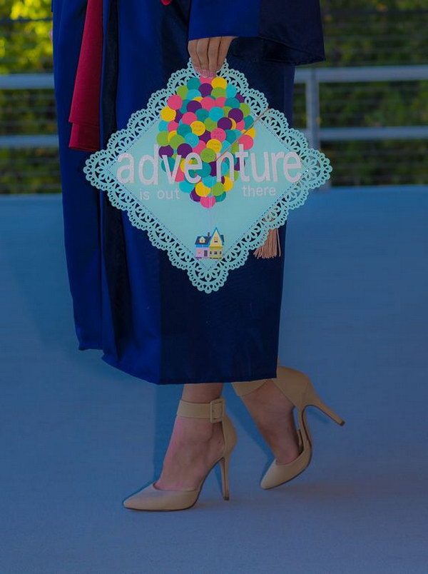 Beautiful Up Themed Graduation Cap Decorating Ideas. 