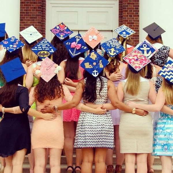 Cute Decorated Graduation Caps. 