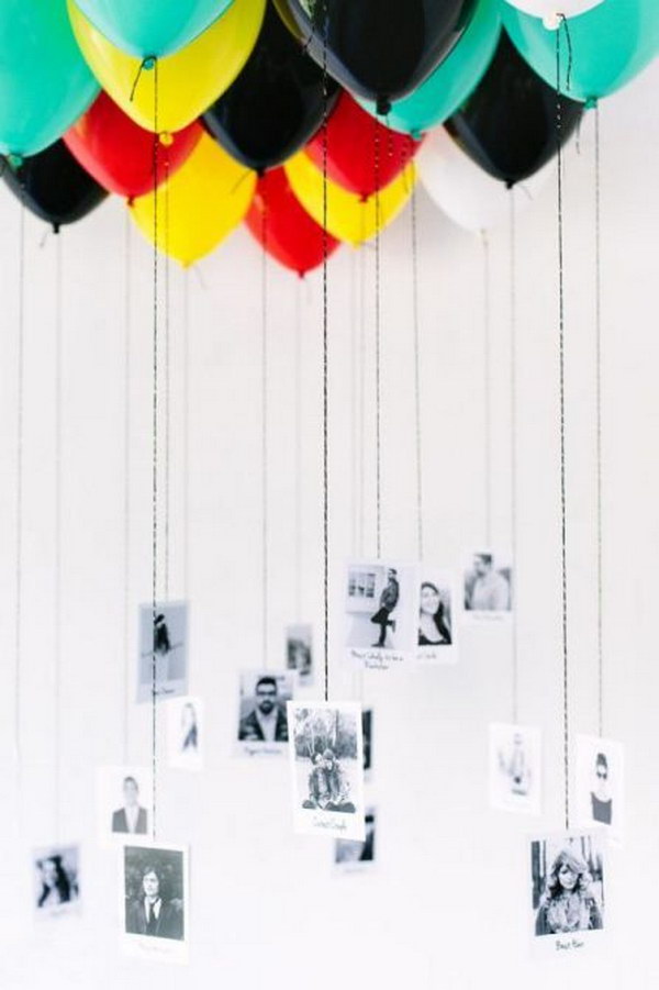 Fill Your Ceiling With Balloons That Incorporate Photos Of You And Your Guests. 