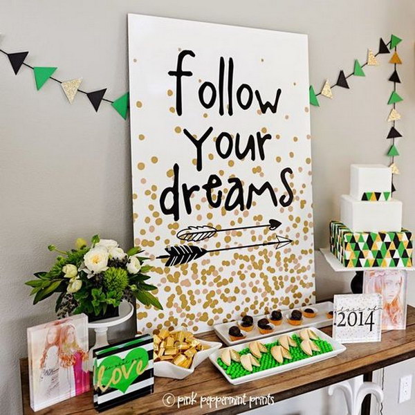 The 'Follow Your Dreams' Sign Board. 