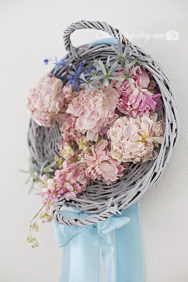 DIY Wicker and Floral Peony Wreath 