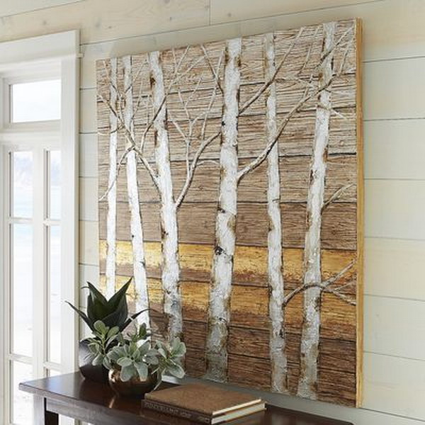 Metallic Birch Trees Wall Art. 