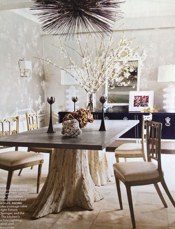 Tree Trunk Inspirational Dinning Table. 