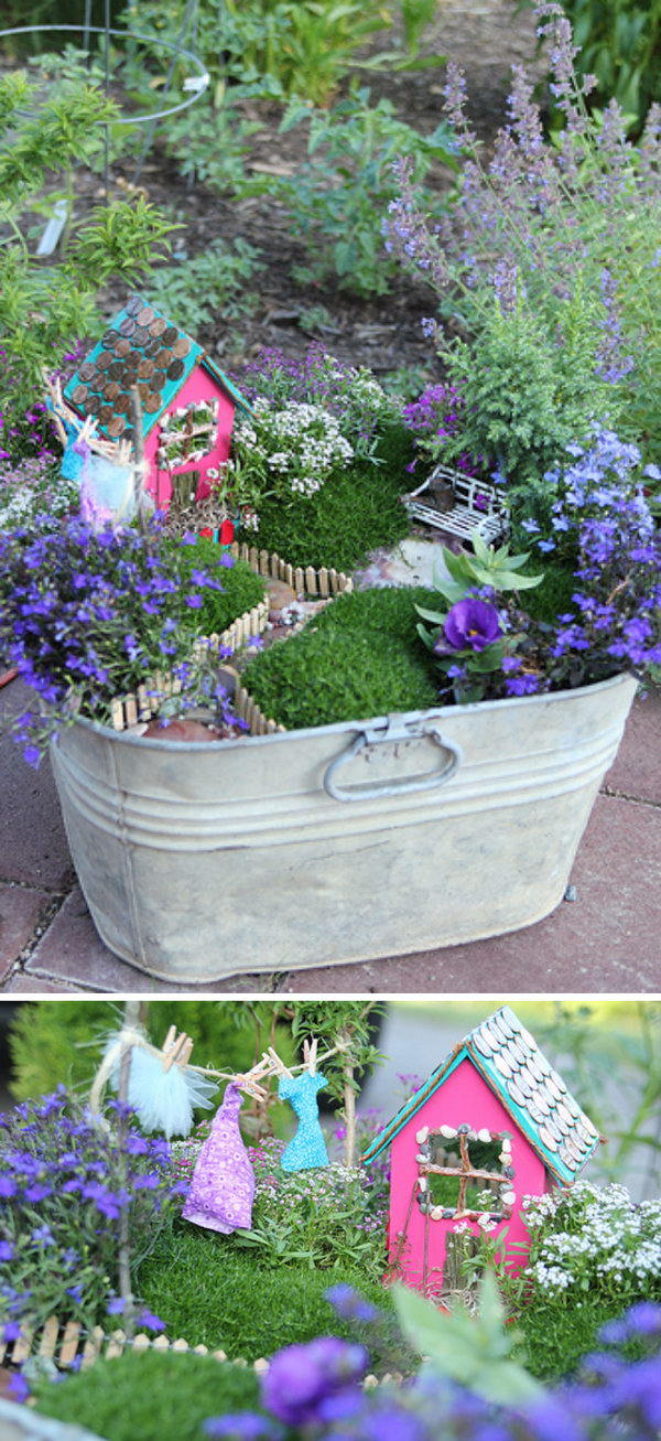 DIY Fairy Garden in a Bucket. 
