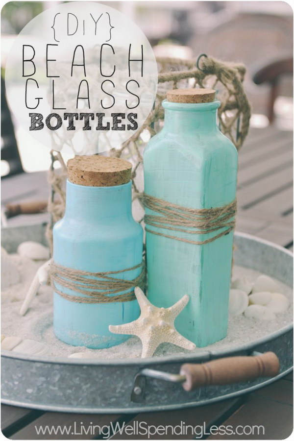 DIY Beach Glass Bottles 