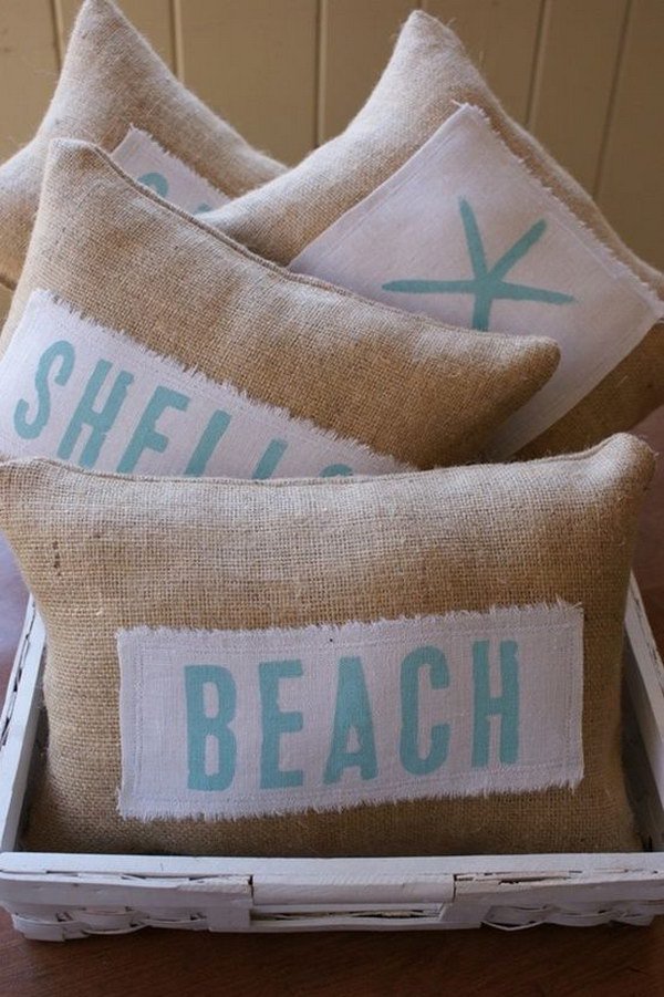 DIY Beachy Themed Pillows 