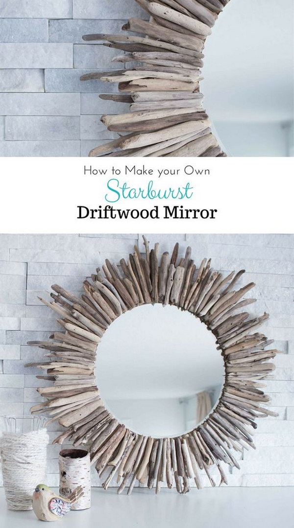 DIY Round Driftwood Mirror 