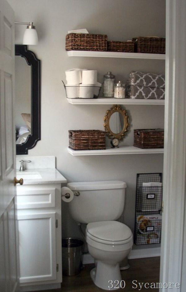 Floating Shelves Over The Toilet. 