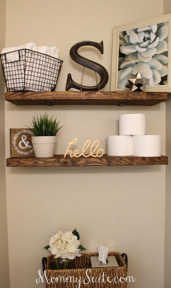 Rustic DIY Faux Floating Shelves 