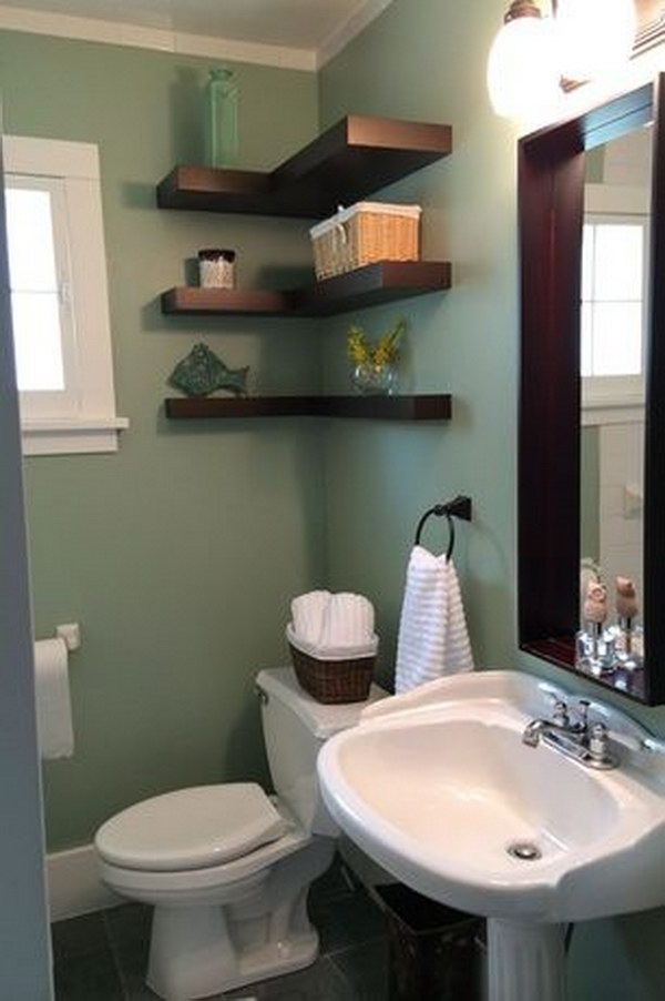 Over The Toilet L Shape Floating Shelves 