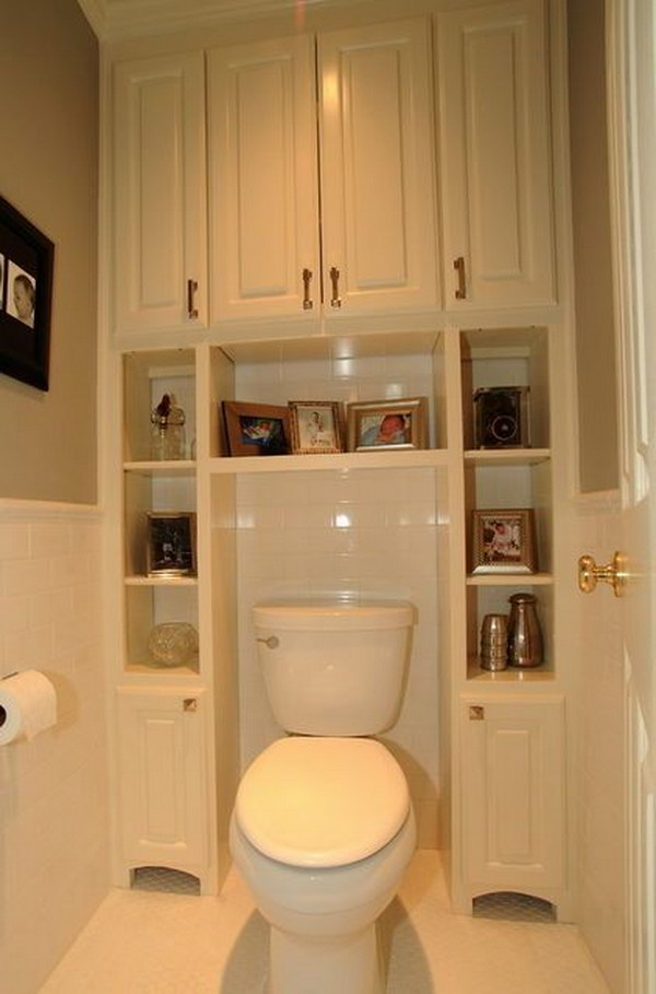 Built In Bathroom Cabinets Surrounding Toilet 