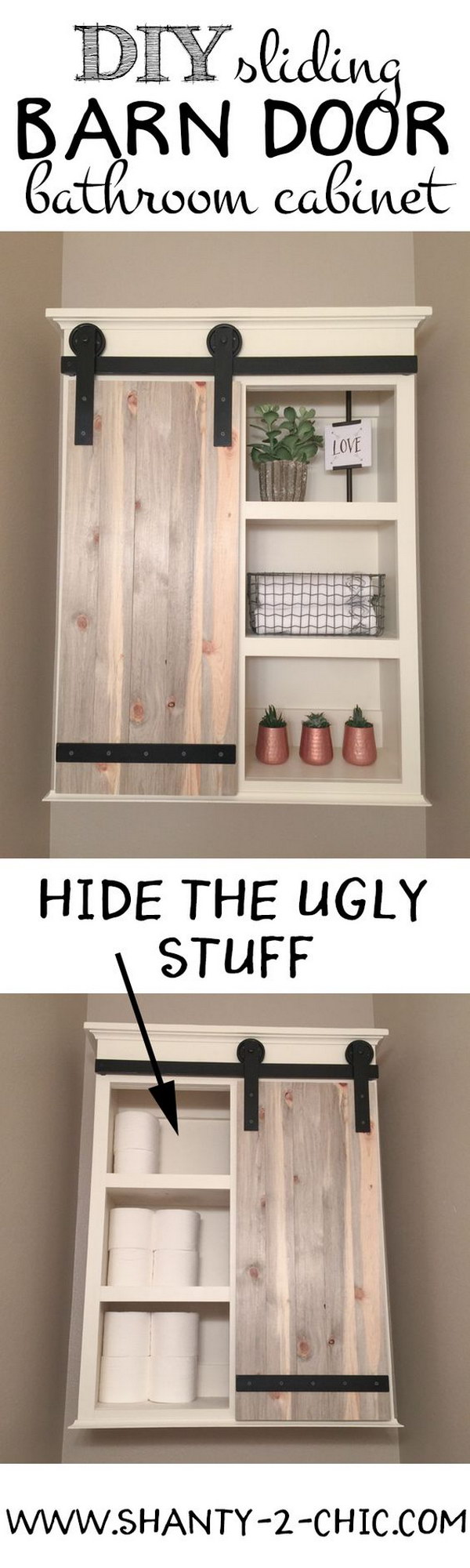 DIY Sliding Barn Door Storage Cabinet 