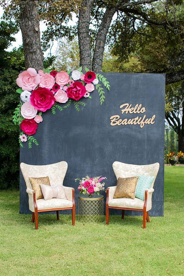 DIY Paper Flower Photo Booth  Backdrop 
