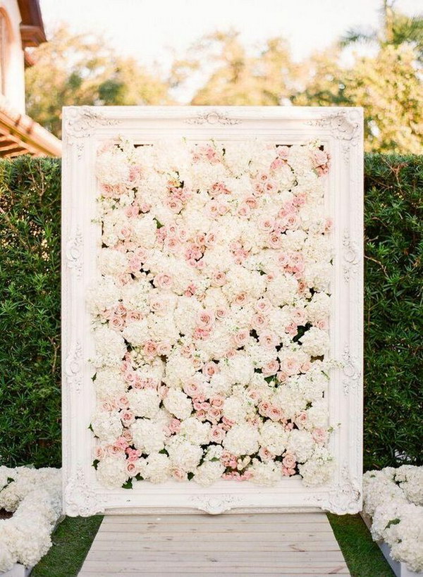 Amazing DIY  Framed Floral Ceremony Photo Booth Backdrop 