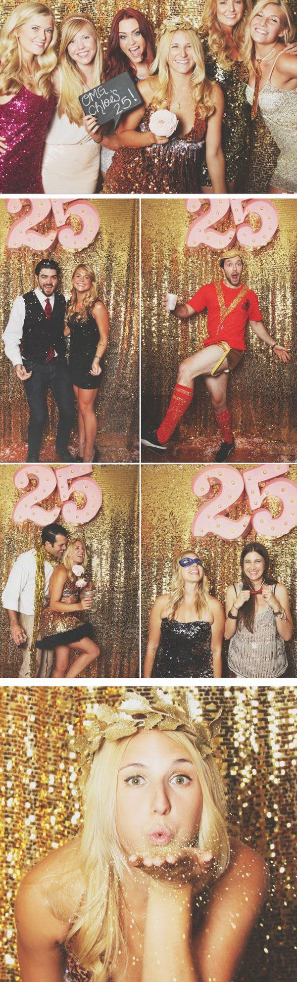 DIY Gold Sequin Photo Booth Backdrop 