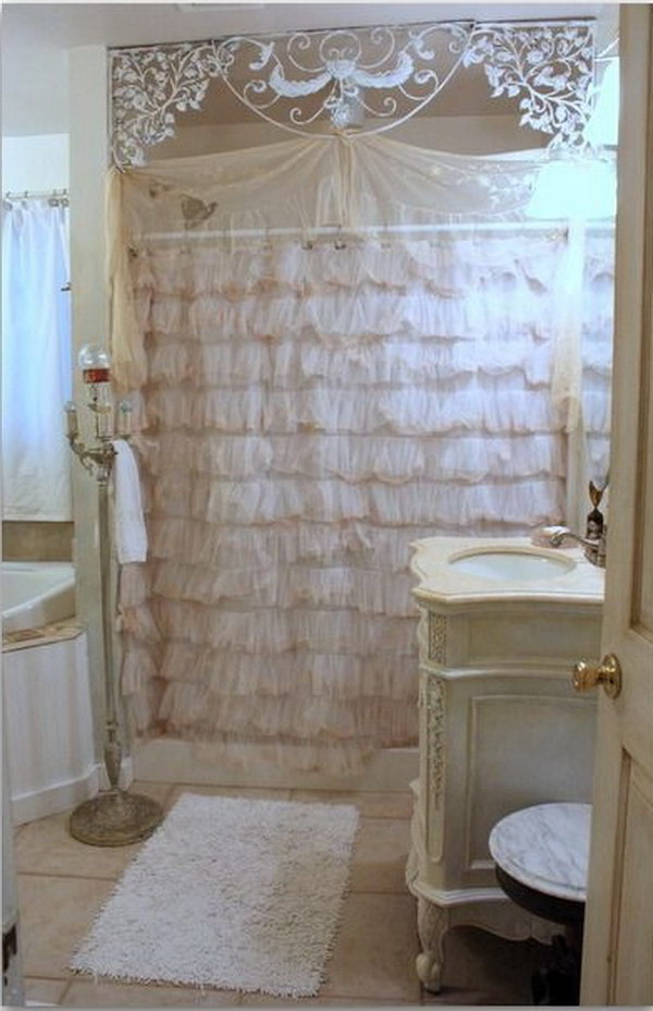 Shbby Chic Lace Shower Curtain 