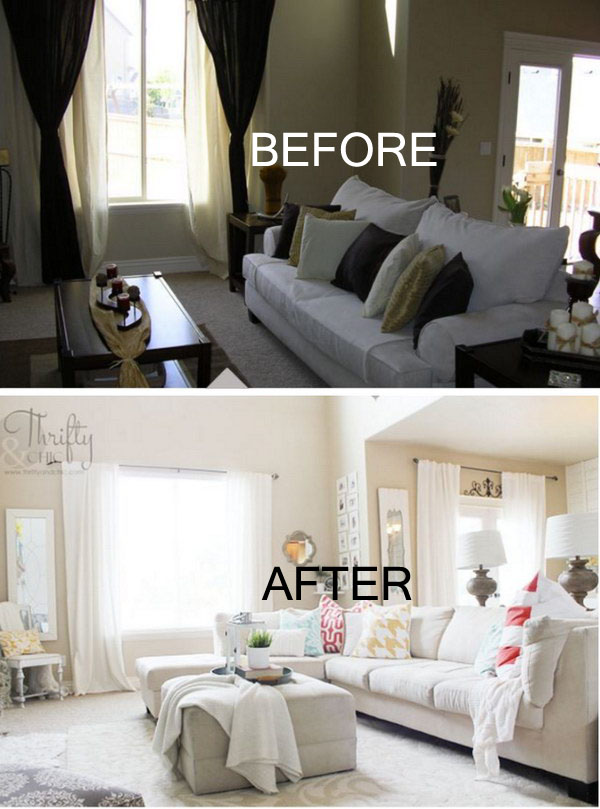 Awesome Before And After Living Room Makeovers Noted List