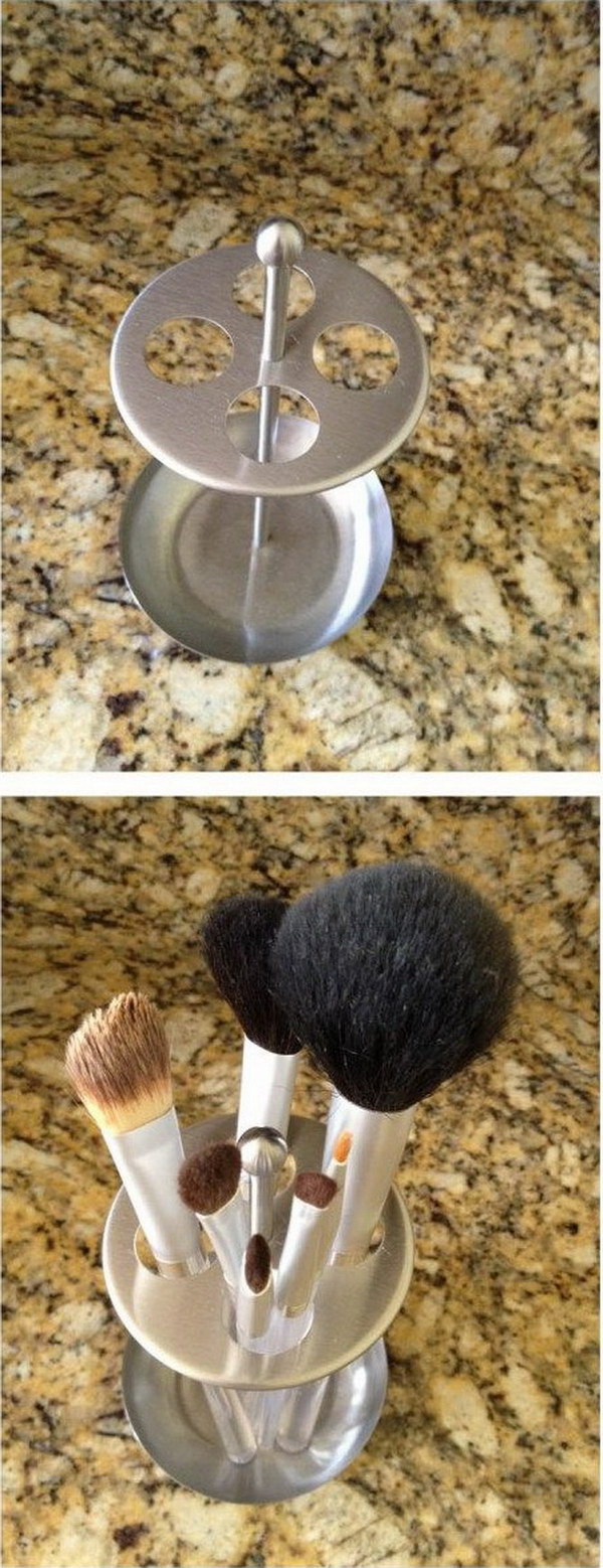 Use A Toothbrush Holder To Organize Make Up Brushes 