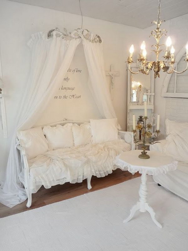 Pure White Shabby Chic Living Room 