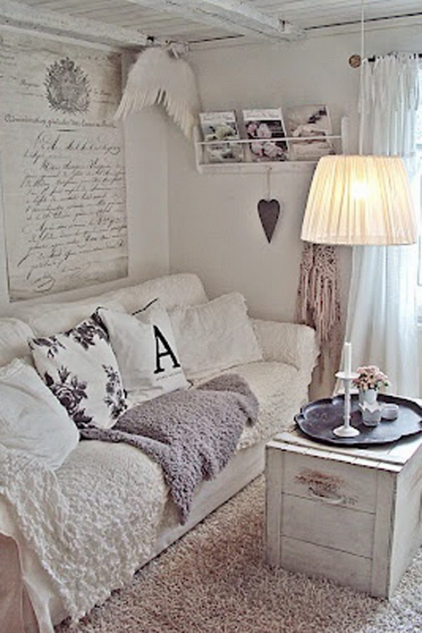 White Vintage Living Room 