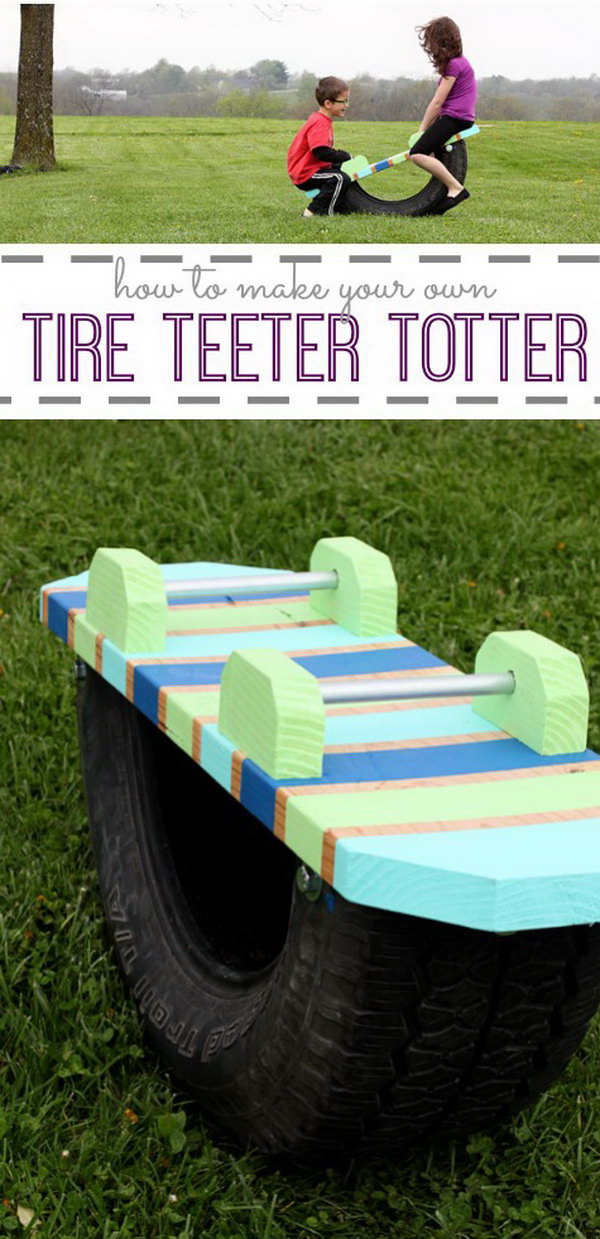 Tire Teeter Totter Made From Old Tire 