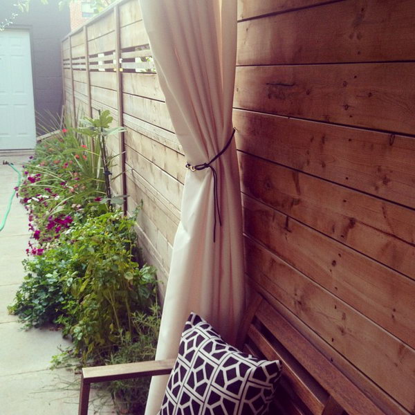budget friendly DIY outdoor drape for summer 