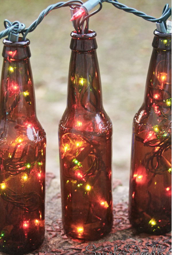 Beer Bottle Lights for Holiday Decor 