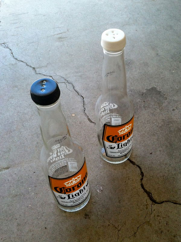 DIY Beer Bottle Salt and Pepper Shaker 