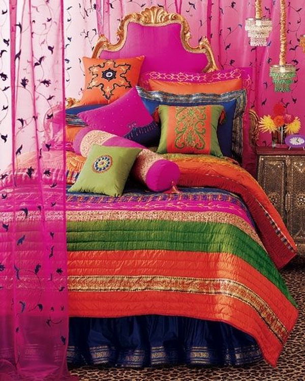 Pink Bohemian Bedroom For Girl 