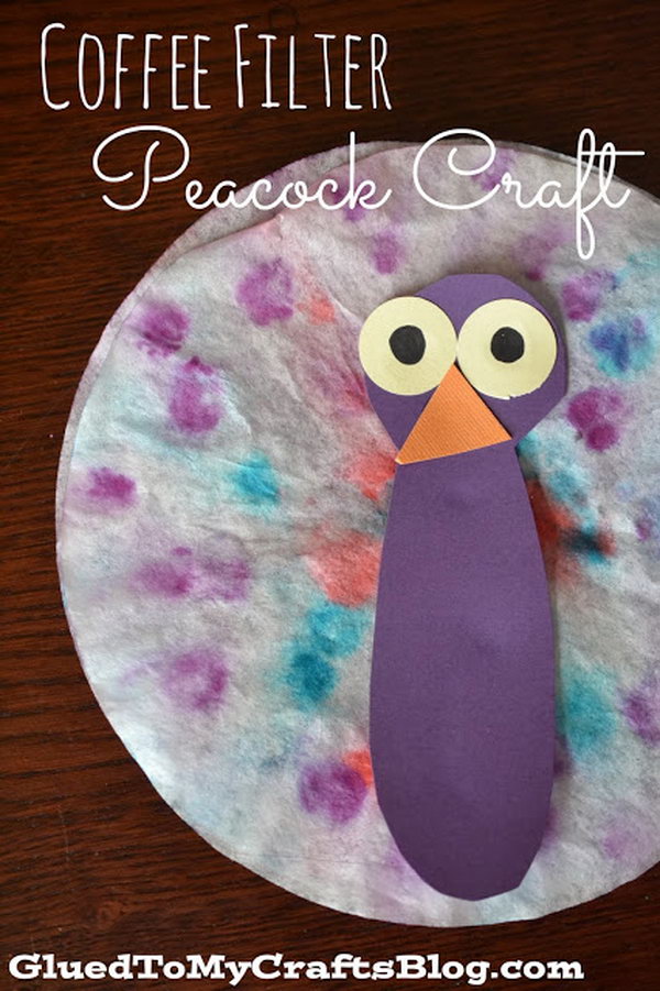 Coffee Filter Peacock for Kids 