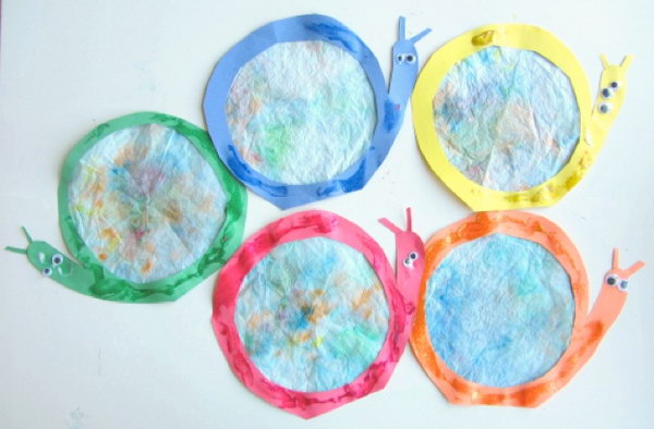 Coffee Filter Snail Crafts For Kids 