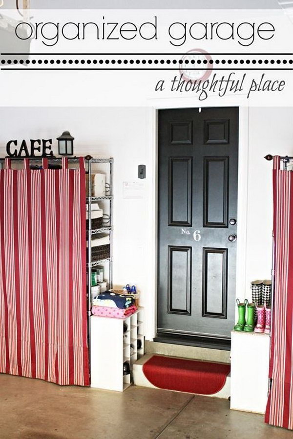 Use Tab Curtains To Cover Up Unsightly Wire Shelves 