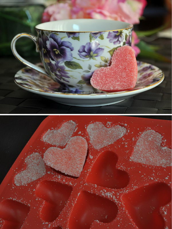 DIY Pink Sugar Hearts 