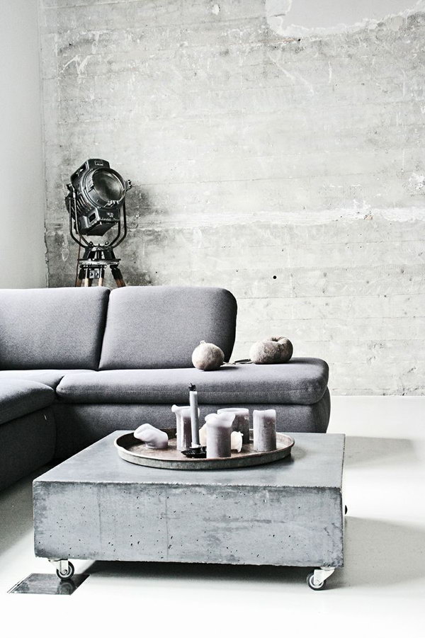 Chic Grey Industrial Living Room 