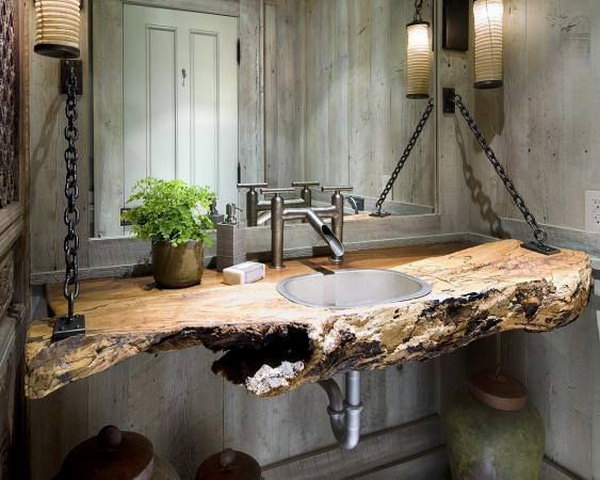 Country Chic Vanity For Industrial Bathroom 